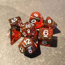 Hellish Rebuke - 7 Piece Polyhedral Dice Set + Dice Bag - Bea DnD Games