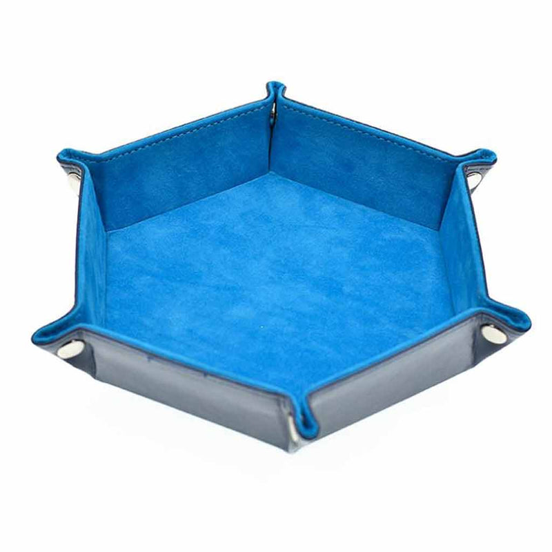 Hexagon Dice Tray - Blue - Bea DnD Games