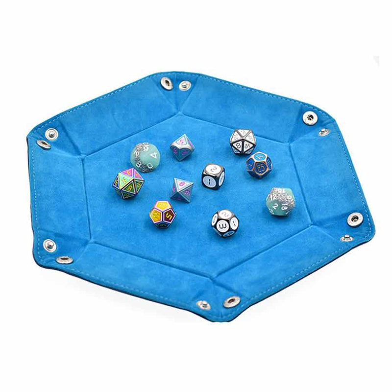 Hexagon Dice Tray - Blue - Bea DnD Games