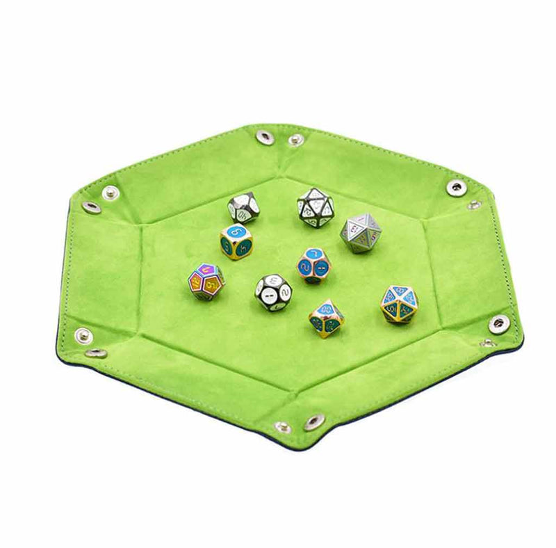 Hexagon Dice Tray - Green - Bea DnD Games