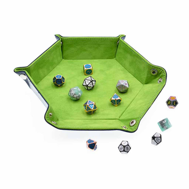 Hexagon Dice Tray - Green - Bea DnD Games