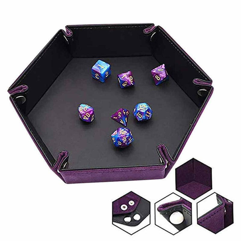Hexagon Dice Tray - Purple - Bea DnD Games