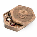 Hexagon (Walnut) Wooden Dice Box - Bea DnD Games