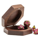 Hexagon (Walnut) Wooden Dragon Dice Box - Bea DnD Games