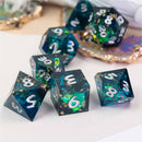 Hidden Secrets Handcrafted Sharp Edge Dice Set & Dice Case - Bea DnD Games