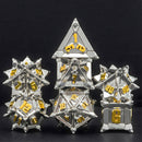 Holy Handgrenade 7 Piece Metal Polyhedral Dice Set & Dice Case - Bea DnD Games