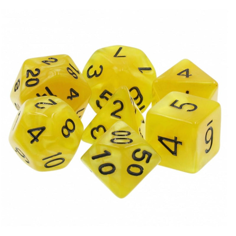 Honey Dew - 7 Piece Polyhedral Dice Set + Dice Bag - Bea DnD Games