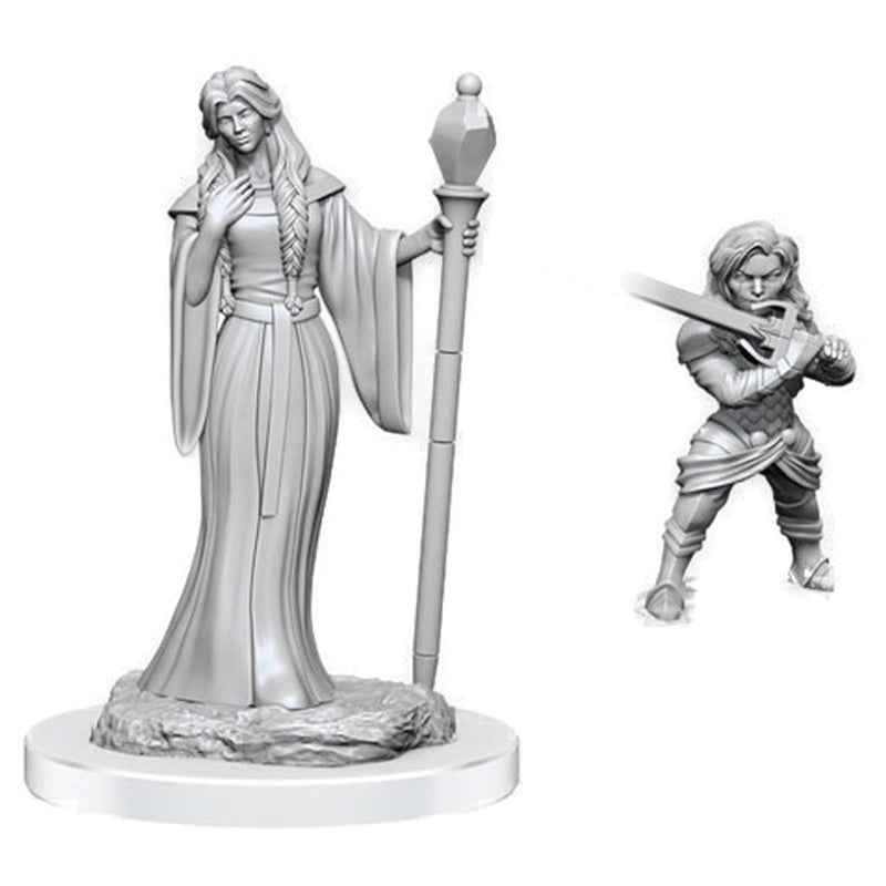 Human Wizard & Halfling Holy Warrior (Female) Critical Role Unpainted Miniatures - Bea DnD Games