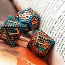 Hydra Skin 7 Piece Metal Polyhedral Dice Set & Dice Case - Bea DnD Games