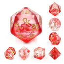 I See A Red Door - 7 Piece Polyhedral Dice Set + Dice Bag - Bea DnD Games