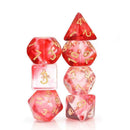 I See A Red Door - 7 Piece Polyhedral Dice Set + Dice Bag - Bea DnD Games