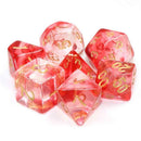I See A Red Door - 7 Piece Polyhedral Dice Set + Dice Bag - Bea DnD Games