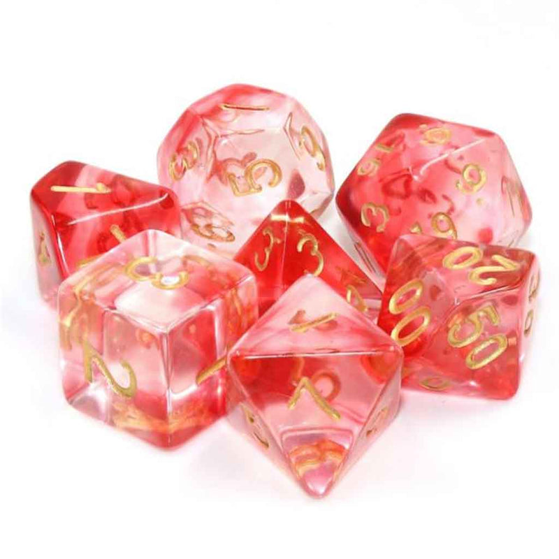 I See A Red Door - 7 Piece Polyhedral Dice Set + Dice Bag - Bea DnD Games