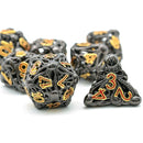 Illithid Mastermind 7 Piece Hollow Metal Polyhedral Dice Set & Dice Case - Bea DnD Games