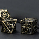 Illithid Terror 7 Piece Hollow Metal Polyhedral Dice Set & Dice Case - Bea DnD Games