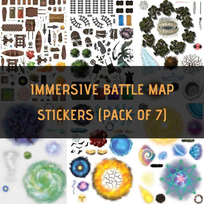 Immersive Battle Map Assortment Reusable Sticker Pack - Bea DnD Games