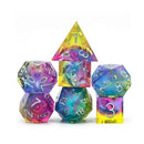 Infinite Galaxies Handcrafted Sharp Edge Dice Set & Dice Case - Bea DnD Games