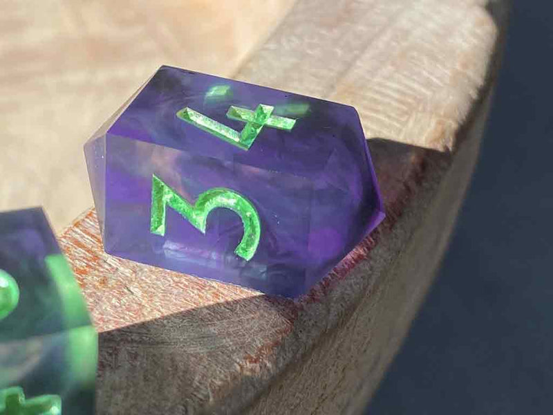 Joker in the Deck - New Zealand Made Handcrafted Dice Set by Tui Dice - Bea DnD Games