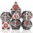 Khorne's Avatar 7 Piece Metal Polyhedral Dice Set & Dice Case - Bea DnD Games