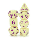 Knuckle Bones - 7 Piece Polyhedral Dice Set + Dice Bag - Bea DnD Games