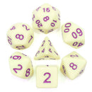 Knuckle Bones - 7 Piece Polyhedral Dice Set + Dice Bag - Bea DnD Games