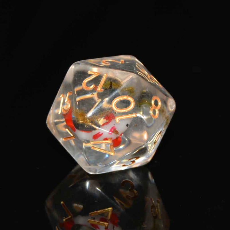 Koi of Serenity - 7 Piece Polyhedral Dice Set + Dice Bag - Bea DnD Games