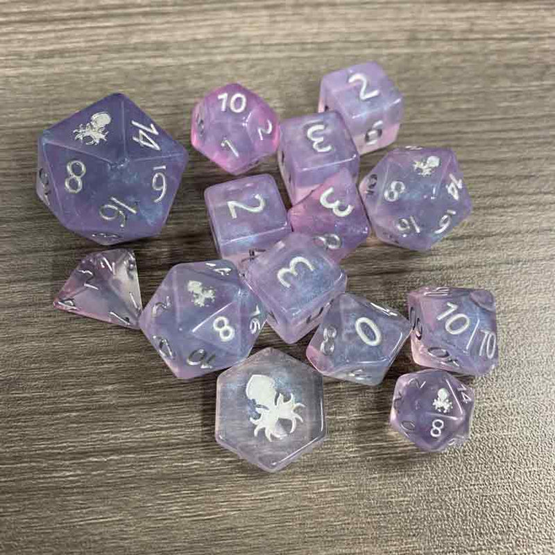 'Legendary' 14pc Dice Set by Kraken Dice + Dice Bag - Bea DnD Games