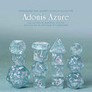 Limited Edition Adonis Azure 14pc Dice Set by Kraken Dice + Dice Bag - Bea DnD Games