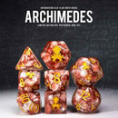Limited Edition 'Archimedes' Klik Klak Math Rocks 8pc Dice Set by Kraken Dice + Dice Bag - Bea DnD Games