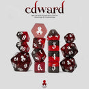 Limited Edition 'Edward' 14pc Dice Set by Kraken Dice + Dice Bag - Bea DnD Games