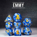 Limited Edition 'Emmy' Klik Klak Math Rocks 8pc Dice Set by Kraken Dice + Dice Bag - Bea DnD Games
