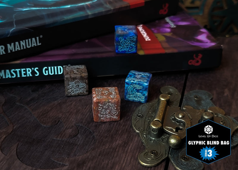 Limited Edition Handcrafted Gemstone Dice - Box of 12 Blind Bags (Series 3) by Level Up Dice - Bea DnD Games