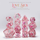 Limited Edition Love Sick 14pc Dice Set by Kraken Dice + Dice Bag - Bea DnD Games