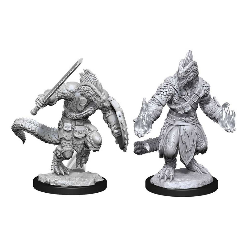 Lizardfolk Barbarian & Lizardfolk Cleric Nolzur's Marvelous Unpainted Miniatures - Bea DnD Games