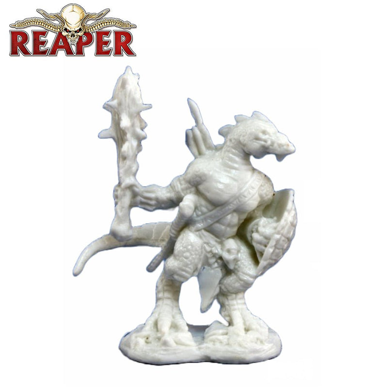 Lizardman Warrior - Dark Heaven Bones Unpainted Miniatures by Reaper Miniatures - Bea DnD Games