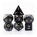 Lord of the Night - Handcrafted Obsidian Gemstone Dice Set & Dice Case - Bea DnD Games