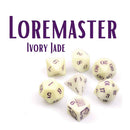 Loremaster - Ivory Jade Gemstone Dice by Level Up Dice - Bea DnD Games