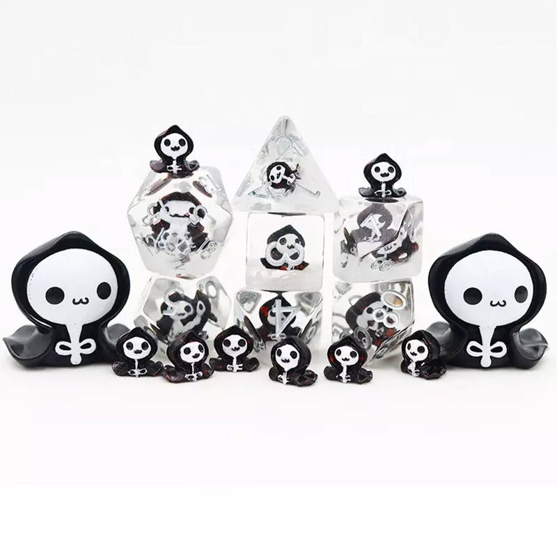 Lost Souls - 7 Piece Polyhedral Dice Set + Dice Bag - Bea DnD Games