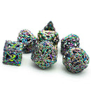 Luck of the Seelie Queen 7 Piece Hollow Metal Polyhedral Dice Set & Dice Case - Bea DnD Games