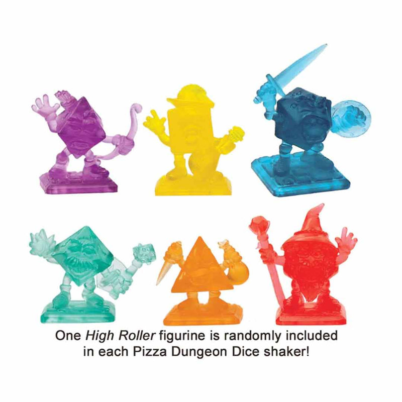 Lucky Dice Clear Purple Pizza Dungeon Dice by Reaper Miniatures - 7 Piece Polyhedral Dice Set & Random High Roller Figure - Bea DnD Games