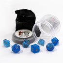 Lucky Dice Gem Blue Pizza Dungeon Dice by Reaper Miniatures - 7 Piece Polyhedral Dice Set & Random High Roller Figure - Bea DnD Games