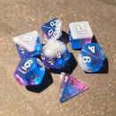 Lunar Twilight - 7 Piece Polyhedral Dice Set + Dice Bag - Bea DnD Games