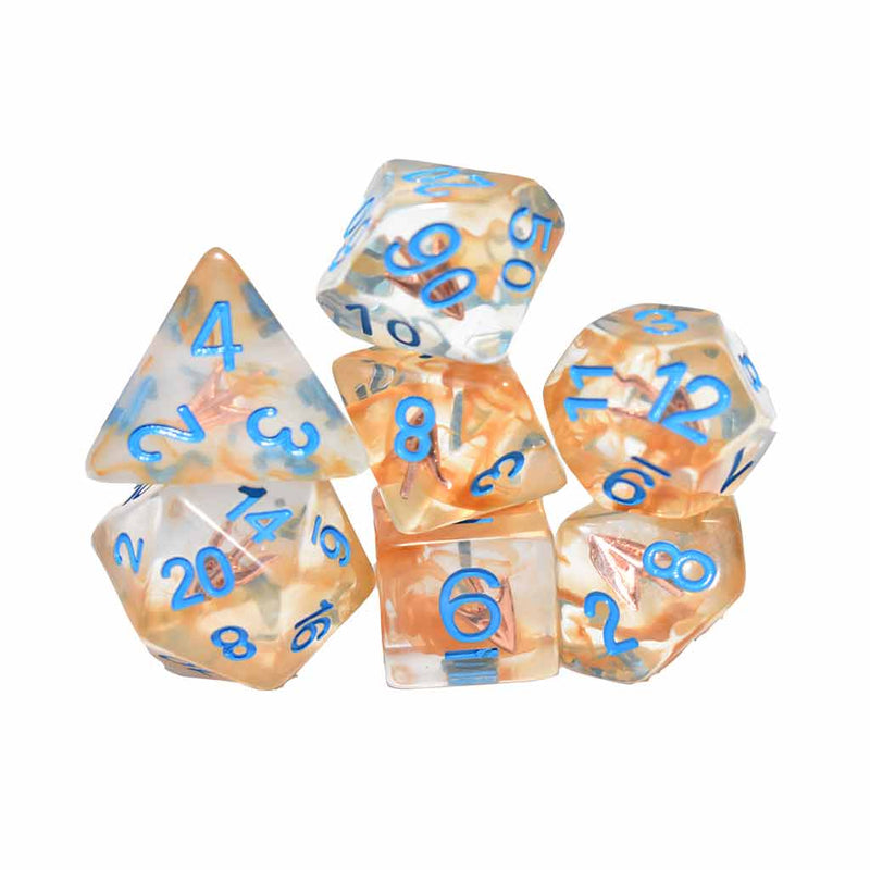 Magic Arrow - 7 Piece Polyhedral Dice Set + Dice Bag - Bea DnD Games