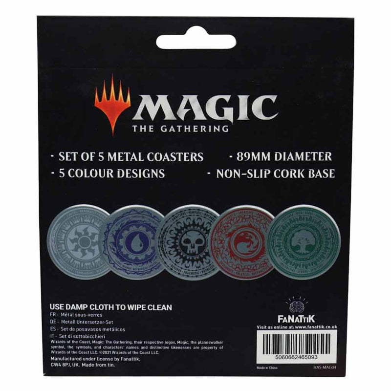Magic the Gathering Set of 5 Metal Coasters - Bea DnD Games