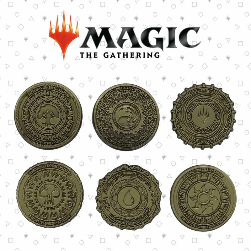 Magic the Gathering Set of 6 Limited Edition Mana Symbol Pin Badges - Bea DnD Games
