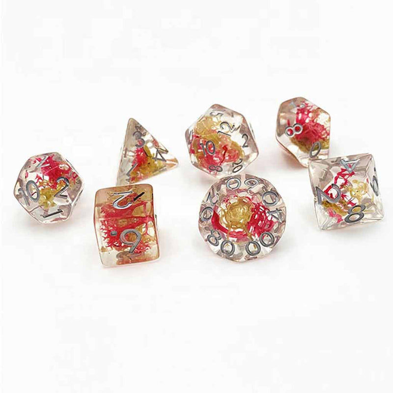 Magic Weave - 7 Piece Polyhedral Dice Set + Dice Bag - Bea DnD Games