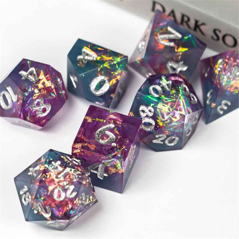 Malibu Stacey's Dream Dice - Handcrafted Sharp Edge Dice Set & Dice Case - Bea DnD Games