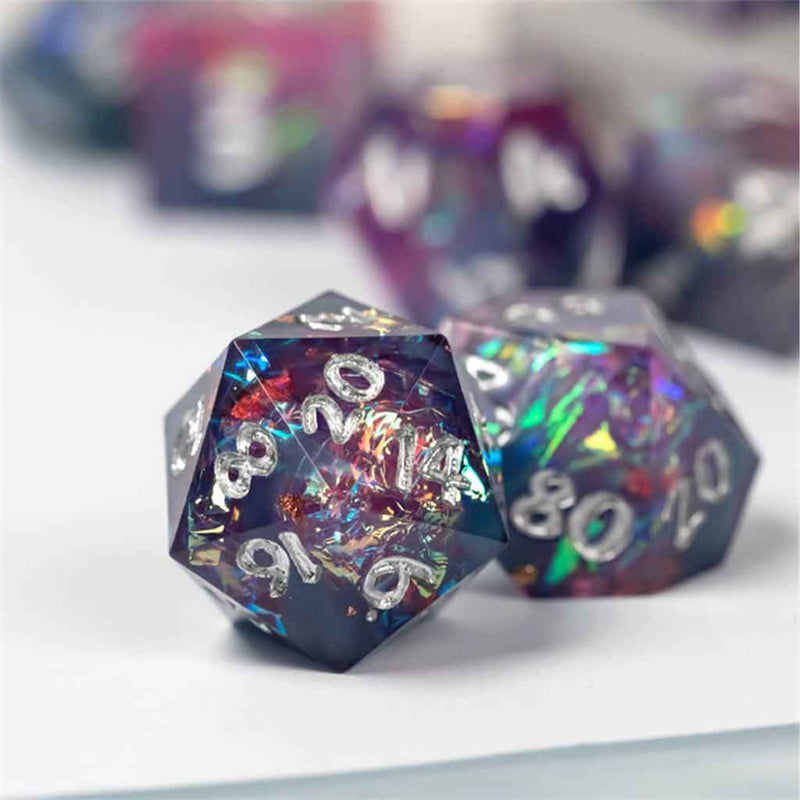 Malibu Stacey's Dream Dice - Handcrafted Sharp Edge Dice Set & Dice Case - Bea DnD Games