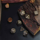 Masterworked Armour 7 Piece Metal Polyhedral Dice Set & Dice Case - Bea DnD Games