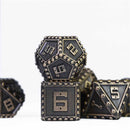Masterworked Armour 7 Piece Metal Polyhedral Dice Set & Dice Case - Bea DnD Games